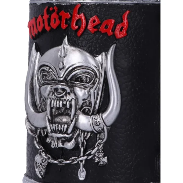 Motörhead Logo Metal Artwork Black Background - Silver Snaggletooth Motörhead logo with red lettering and silver Snaggletooth mascot on black background The-Hidden-Hatch