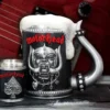 Motörhead Black Beer Tankard and Shot Glass - Metallic Design Officially Licensed Merchandise Alternative Homeware - Collectable Gifts -Motörhead-themed black beer tankard and matching shot glass with metallic details and logo. The-Hidden-Hatch