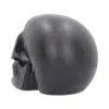 Stylized Skull Sculpture Matte Black - Smooth Engraved Details Matte black stylized skull sculpture with smooth surface and subtle engraved seam details.