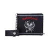 Black Motörhead faux leather wallet with chain and Snaggletooth logo design The-Hidden-Hatch