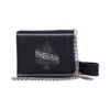 Ace Of Spades Black Leather Wallet - Silver Chain Studded Border Black leather Ace of Spades wallet with silver chain and studded border design The-Hidden-Hatch