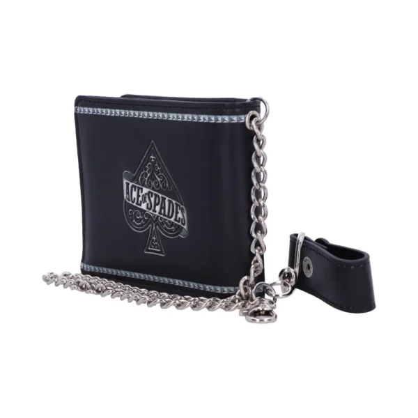 Ace of Spades Black Leather Chain Wallet - Silver Detailing Black leather Ace of Spades chain wallet with silver detailing and belt strap The-Hidden-Hatch