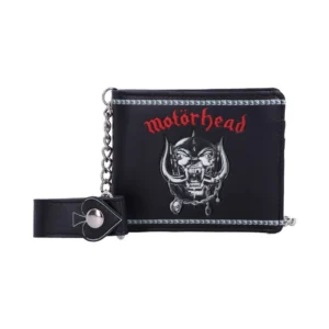Motörhead Black Faux Leather Wallet - Chain & Snaggletooth Design Black Motörhead faux leather wallet with chain and Snaggletooth logo design The-Hidden-Hatch