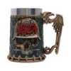 Slayer Beer Stein Metal Mug Black Bronze - Skull Eagle Design A Slayer-themed beer stein featuring skulls, an eagle handle, and metallic warlike details.