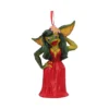 Greta The Gremlin Ornament Figurine - Red Dress With Ribbon Greta the Gremlin red dress hanging ornament with green skin and red ribbon The-Hidden-Hatch