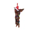 Gremlin Christmas Ornament Resin Brown - Tangled in Lights Gremlin Christmas ornament tangled in colorful holiday lights wearing a Santa hat. The-Hidden-Hatch