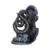 Slytherin Serpent Sculpture Metal Art - Green Eyes Silver Crest Detailed Slytherin serpent sculpture with green eyes and silver crest on dark base The-Hidden-Hatch