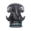 Hogwarts Crest Sculpture Pewter Silver - Serpentine Emerald Accents Metallic Hogwarts crest sculpture with serpentine centerpiece and emerald accents The-Hidden-Hatch