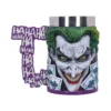 Joker 3D Sculpted Ceramic Mug Purple Handle - “HA HA HA” Design 3D sculpted Joker mug with green hair, sinister grin, and purple “HA HA HA” handle