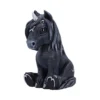 Black Gothic Unicorn Figurine - Silver Horn and Moon Accents A small black gothic unicorn figurine with silver horn, star, and crescent moon accents.