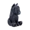 Gothic Unicorn Figurine Matte Black Resin - Silver Horn Detail A small black Gothic unicorn figurine with a silver horn, silver mane accents, and skull details.