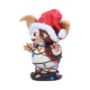 Gizmo Christmas Figurine Resin Brown White - Tangled Holiday Lights Gizmo Christmas figurine tangled in colorful holiday lights wearing a Santa hat The-Hidden-Hatch