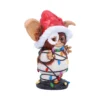 Gizmo Mogwai Holiday Figurine Brown White - Santa Hat Lights Gizmo figurine wearing a Santa hat wrapped in colorful Christmas lights The-Hidden-Hatch