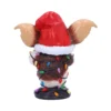 Gizmo Christmas Figurine Brown White Resin - Tangled Lights Design Gizmo figurine in Santa hat tangled in colorful Christmas lights holiday decoration The-Hidden-Hatch