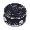Gothic Cat Trinket Box Resin Black - Pentagram And Silver Skulls A black gothic trinket box featuring a winged cat with a pentagram and silver skull details.