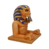 Egyptian Sphinx Sculpture Sandstone Orange - Pharaoh Headdress Stylized Egyptian sphinx sculpture with pharaoh headdress and engraved rectangular base.