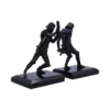 Imperial Death Trooper Bookends Resin Black - Detailed Armor Design Two black armored Imperial Death Trooper bookends holding blasters on rectangular bases The-Hidden-Hatch