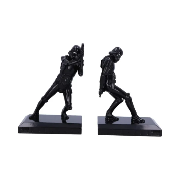 Star Wars Imperial Death Trooper Figurines Black Glossy Bookends Two glossy black Star Wars Imperial Death Trooper bookend figurines facing each other The-Hidden-Hatch