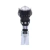 A steampunk-style silver and black decorative bottle stopper on a glass bottle neck The-Hidden-Hatch