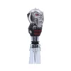 Metal beast head bottle stopper with red eyes and gothic design on a whisky bottle. The-Hidden-Hatch