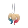 Harley Quinn Hair Ornament Resin Decoration - Blonde Blue Pink Blonde pigtail ornament with blue and pink tips inspired by Harley Quinn’s hairstyle.