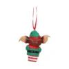 Christmas Gizmo Ornament Resin Figurine - Red Green Elf Outfit Christmas Gizmo ornament in elf costume with red ribbon hanger on white background The-Hidden-Hatch