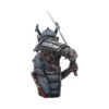 Samurai Warrior Sculpture Metal Bronze Finish - Dynamic Pose Detailed sculpture of a samurai warrior in armor raising a sword, symbolizing strength and discipline.