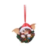 Gizmo Christmas wreath ornament with Santa hat and lights holiday decoration The-Hidden-Hatch