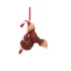 Squirrel Christmas Ornament Resin Brown - Candy Cane Design A brown squirrel ornament clinging to a red and white candy cane for Christmas decor The-Hidden-Hatch