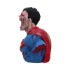 Zombie Superman Bust Statue Resin - Decayed Face and Torn Cape Zombie Superman bust statue with decayed face, torn suit, and bloodied cape screaming in horror.