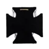 Iron Cross Wall Plaque Metal Art - Black With Silver Accents Black iron cross wall plaque with silver horn-like accents on white background. The-Hidden-Hatch