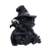 Wizard Frog Figurine Resin Sculpture Black - Crystal Staff A black wizard frog figurine wearing a pointed hat and holding a crystal-topped staff.