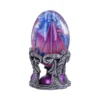 Blue Magenta Dragon Figurine Glass Orb - Silver Ornate Base A blue and magenta dragon figurine encased in a glass orb on an ornate silver base.