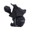 Mystical Turtle Figurine Resin Sculpture - Black Witch Design A black mystical turtle figurine wearing a witch hat and cloak, holding a small broomstick.