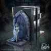 Corpse Bride Emily Resin Bookend Sculpture - Gothic Blue Door Corpse Bride Emily gothic bookend sculpture with ornate arched door and aged stone details The-Hidden-Hatch