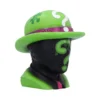 Riddler Bust Sculpture Black Puzzle Texture Green Hat Design Stylized Riddler bust with green hat, black puzzle face, and dripping lime question mark.