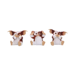 Gizmo Mogwai Figurine Set Brown White Resin - Three Wise Poses Three Gizmo figurines posing as “see no evil, hear no evil, speak no evil” characters The-Hidden-Hatch