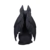 Mythical Cat-Bird Hybrid Sculpture - Dark Winged Guardian A dark winged cat-bird hybrid sculpture with feathered wings, fur texture, and reptilian scales.