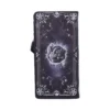 Gothic Dragon Faux Leather Wallet Black - Pentagram Design A gothic black wallet featuring a curled dragon design with pentagrams and ornate fantasy details.