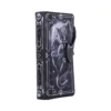 Gothic Black Cat Faux Leather Phone Wallet Case - Moon Design Gothic phone wallet case featuring a black cat with bat wings under a full moon.