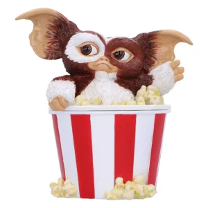 Gizmo Mogwai Figurine Collectible Red White Popcorn Bucket Gizmo figurine popping out of a red and white popcorn bucket, movie collectible The-Hidden-Hatch