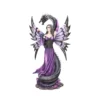 Dragon Woman Fantasy Art Print Purple Gown - Mythic Wings A woman fused with a dragon spirit, wearing a purple gown with dark butterfly-like wings.