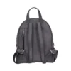 Minimalist Leather Backpack Dark Gray - Silver Zipper Pocket A dark gray leather minimalist backpack with silver zippers and adjustable straps The-Hidden-Hatch