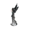 Dark Angel Figurine Resin Statue Black Wings And Branch Details A dark angel figurine with black wings, hooded robe, and entwined tree branch details.