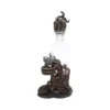 Octopus Glass Decanter Set Bronze Base - Nautical Design A clear glass octopus decanter with bronze tentacle base and matching stopper.