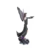 Dark Angel Figurine Resin Statue Black Wings With Raven A dark angel figurine with black wings and raven, standing on a misty gothic base.