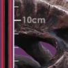 Fantasy Skull Sculpture Resin Brown - 12cm Scale Comparison A small fantasy skull sculpture beside a black and red pencil with centimeter height scale.