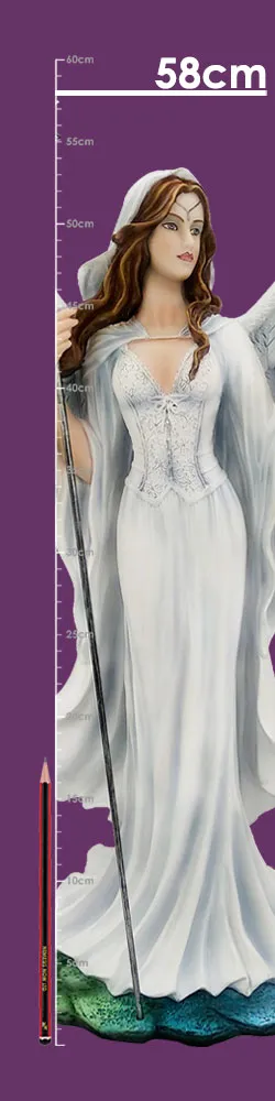 Nemesis Now Angel Figurine Resin Statue White Gown Serenity A 58 cm Nemesis Now angel figurine of a serene woman in a flowing white gown.