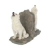White Howling Wolf Bookend Sculptures - Detailed Fur Texture White howling wolf bookend sculptures on rocky base, detailed fur texture and natural stone design The-Hidden-Hatch