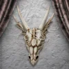 Ivory Resin Horned Dragon Skull Wall Sculpture Ivory Resin Horned Dragon Skull Wall Sculpture